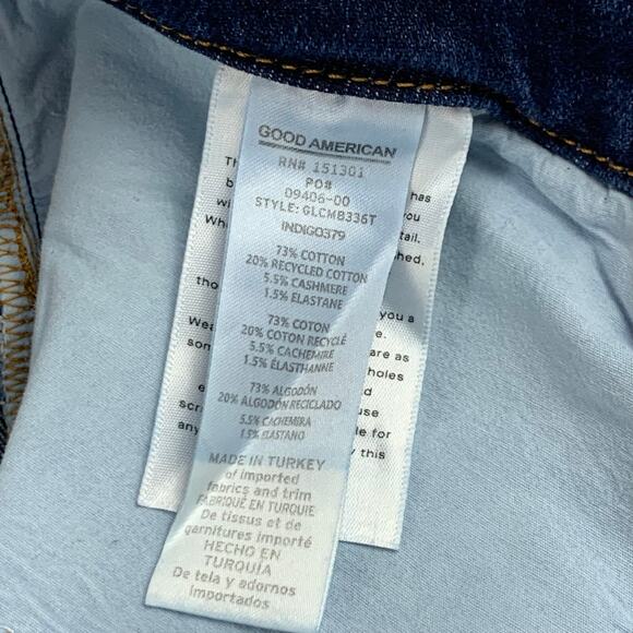 NWT Good American Jeans Good Legs Cropped Mini Boot Womens 15 Stretch Distressed - Picture 15 of 16